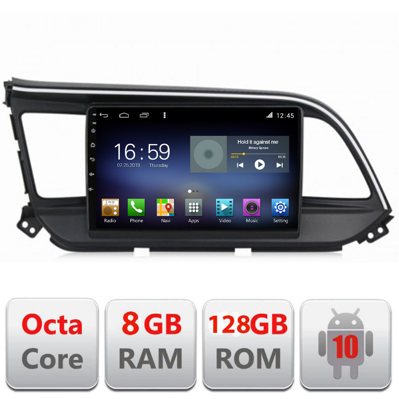 10631.jpg Navigatie dedicata Hyundai Elantra 2018- F-1581 Octa Core cu Android Radio Bluetooth Internet GPS WIFI DSP 8+128GB 4G - imagine 1