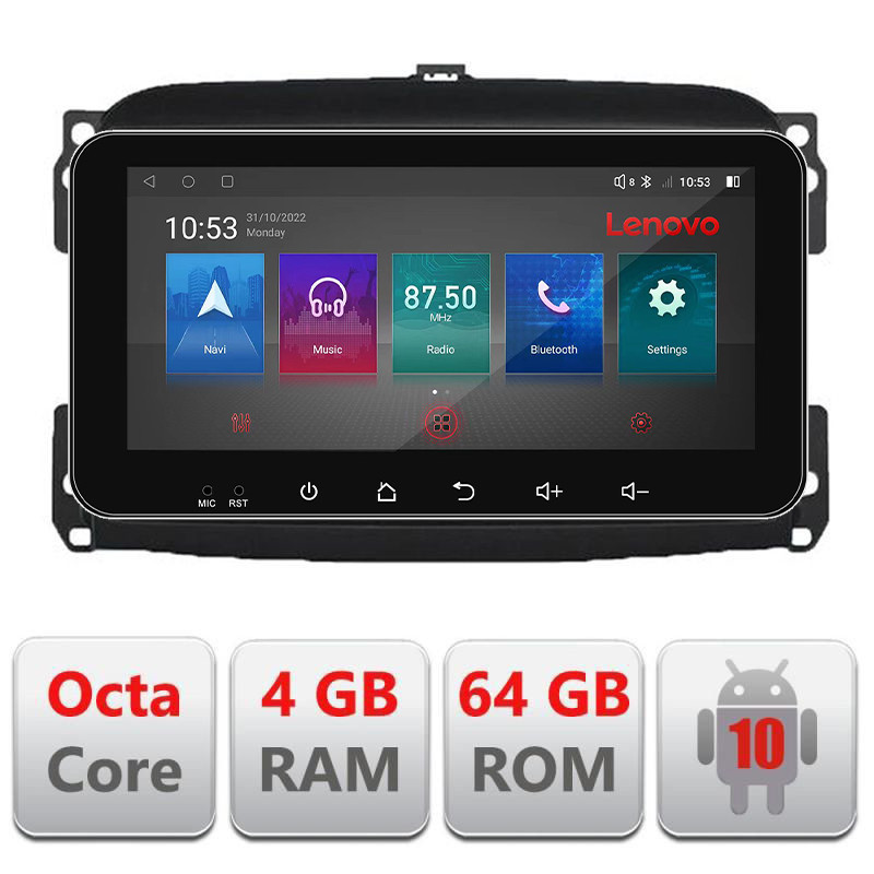 13854.jpg Navigatie dedicata Fiat 500 2015-2021 I-500new 4+64 Lenovo ecran 10.33" Android Waze USB Navigatie Internet Youtube Radio - imagine 1