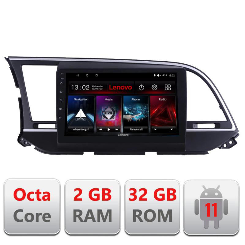 14817.jpg Navigatie dedicata Hyundai Elantra 2015-2018 D-581 Lenovo Octa Core cu Android Radio Bluetooth Internet GPS WIFI DSP 2+32 GB 4G - imagine 1