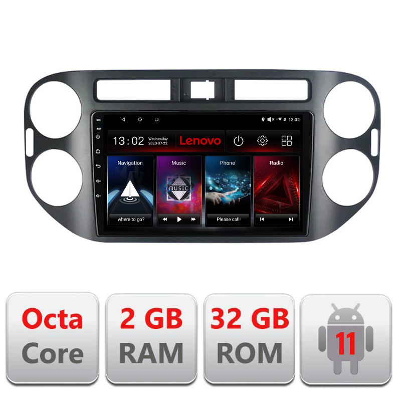 14861.jpg Navigatie dedicata VW TIGUAN- Lenovo Octa Core cu Android Radio Bluetooth Internet GPS WIFI DSP 2+32 GB 4G KIT-489+EDT-E509-LI - imagine 1