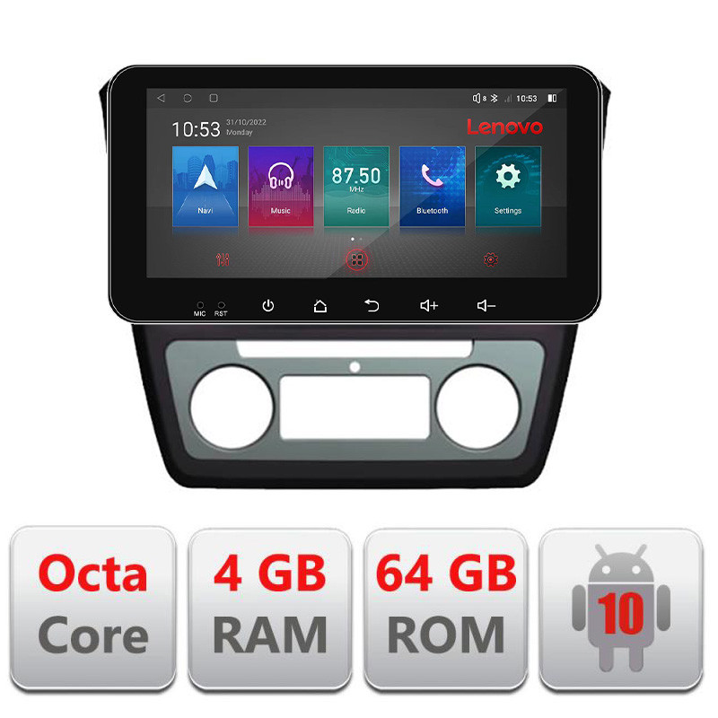 16185.jpg Navigatie dedicata Skoda Yeti 2009-2014 I-YETI 4+64 Lenovo ecran 10.33" Android Waze USB Navigatie Internet Youtube Radio - imagine 1