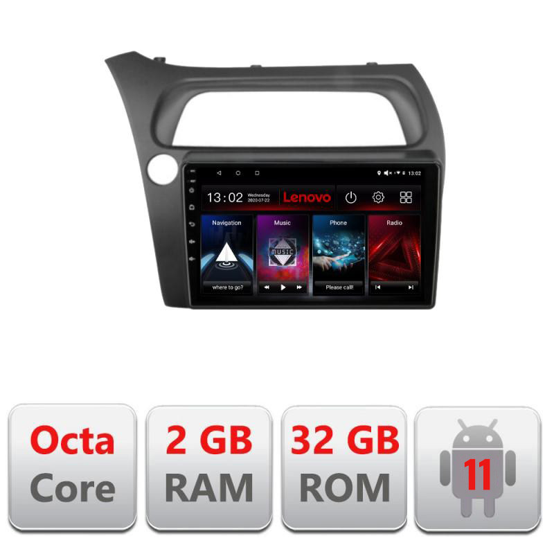 17859.jpg Navigatie dedicata Honda Civic Hatchback 2006-2012 D-hatchback Lenovo Octa Core cu Android Radio Bluetooth Internet GPS WIFI DS - imagine 1