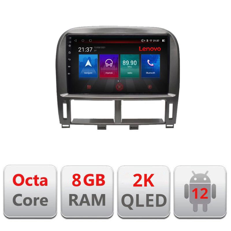 18969.jpg Navigatie dedicata Lexus LS 1999-2006 M- LS-99 Octa Core Android Radio Bluetooth GPS WIFI/4G DSP LENOVO 2K 8+128GB 360 Toslink - imagine 1