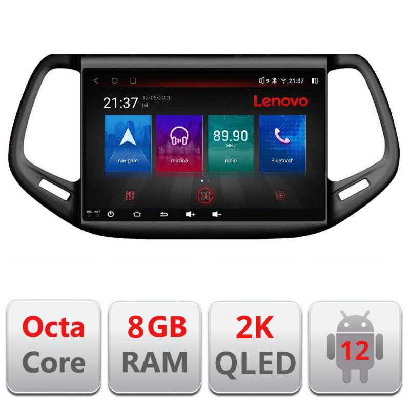 19429.jpg Navigatie dedicata Jeep Compass 2017 M-732 Octa Core Android Radio Bluetooth GPS WIFI/4G DSP LENOVO 2K 8+128GB 360 Toslink - imagine 1