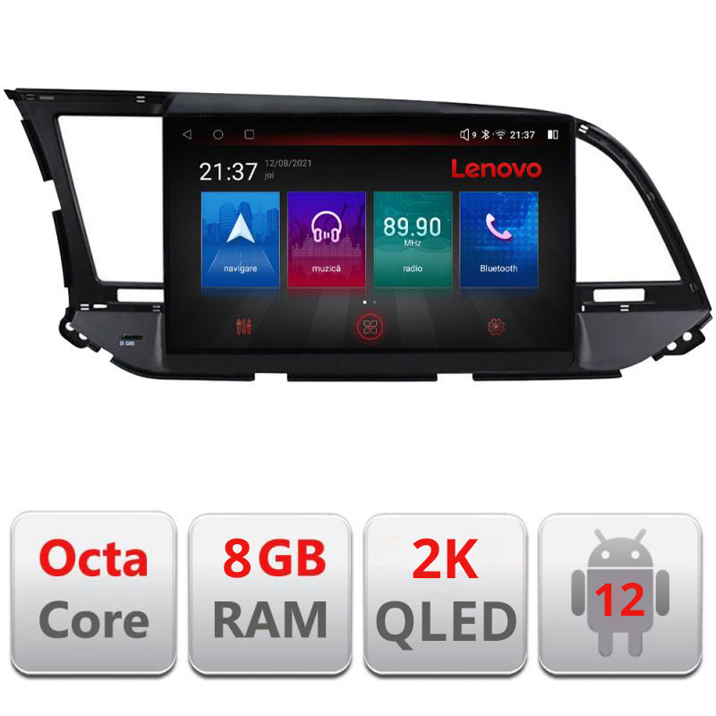 19450.jpg Navigatie dedicata Hyundai Elantra 2015-2018 M-581 Octa Core Android Radio Bluetooth GPS WIFI/4G DSP LENOVO 2K 8+128GB 360 Tosl - imagine 1