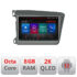 Navigatie dedicata Honda Civic 2012-2015 M-132 Octa Core Android Radio Bluetooth GPS WIFI/4G DSP LENOVO 2K 8+128GB 360 Toslink