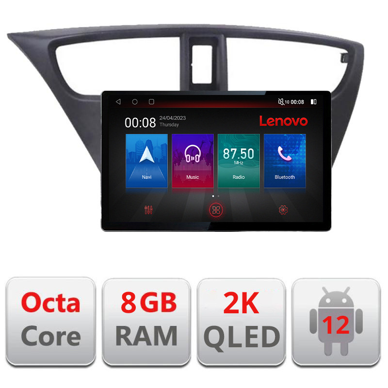 24832.jpg Navigatie dedicata Honda Civic 2012-2016 N-CIVIC Lenovo ecran 13" 2K 8+128 Android Waze USB Navigatie Internet Youtube Radio - imagine 1