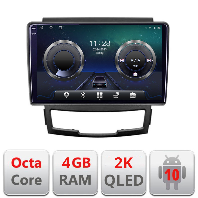 25268.jpg Navigatie dedicata Ssangyong Korando 2011- 2013 C-159 Android Octa Core Ecran 2K QLED GPS 4G 4+32GB 360 KIT-159+EDT-E409-2K - imagine 1