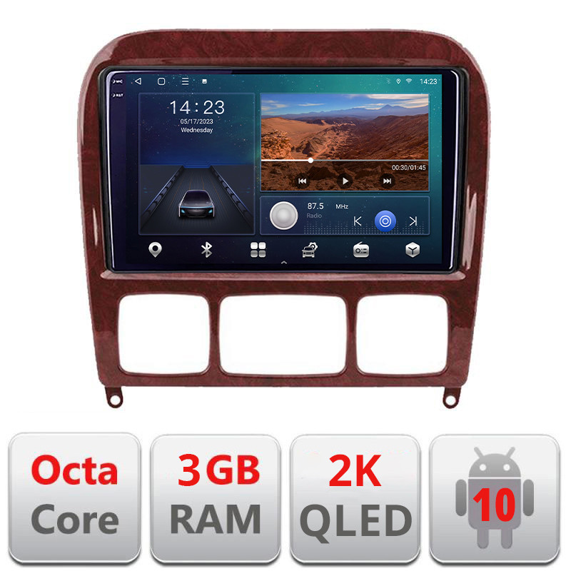 25334.jpg Navigatie dedicata Mercedes Clasa S 1998-2005 B-220 Android Ecran 2K QLED octa core 3+32 carplay android auto KIT-220+EDT-E309V3-2K - imagine 1