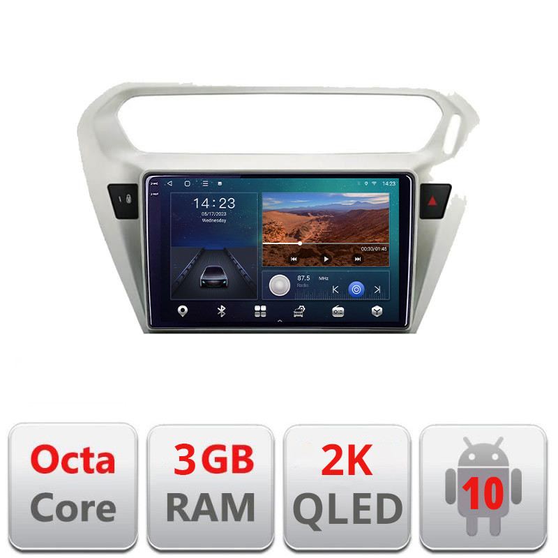 25406.jpg Navigatie dedicata Peugeot 301 Citroen C-Elisee B-301 Android Ecran 2K QLED octa core 3+32 carplay android auto KIT-301+EDT-E309V3-2K - imagine 1