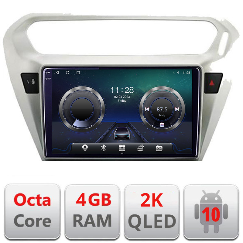 25408.jpg Navigatie dedicata Peugeot 301 Citroen C-Elisee C-301 Android Octa Core Ecran 2K QLED GPS 4G 4+32GB 360 KIT-301+EDT-E409-2K - imagine 1