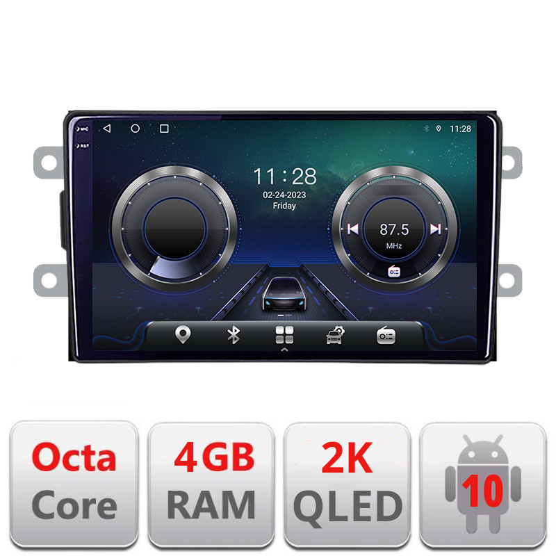 26048.jpg Navigatie dedicata Dacia dupa 2012 C-Dacia Android Octa Core Ecran 2K QLED GPS 4G 4+32GB 360 KIT-Dacia+EDT-E409-2K - imagine 1