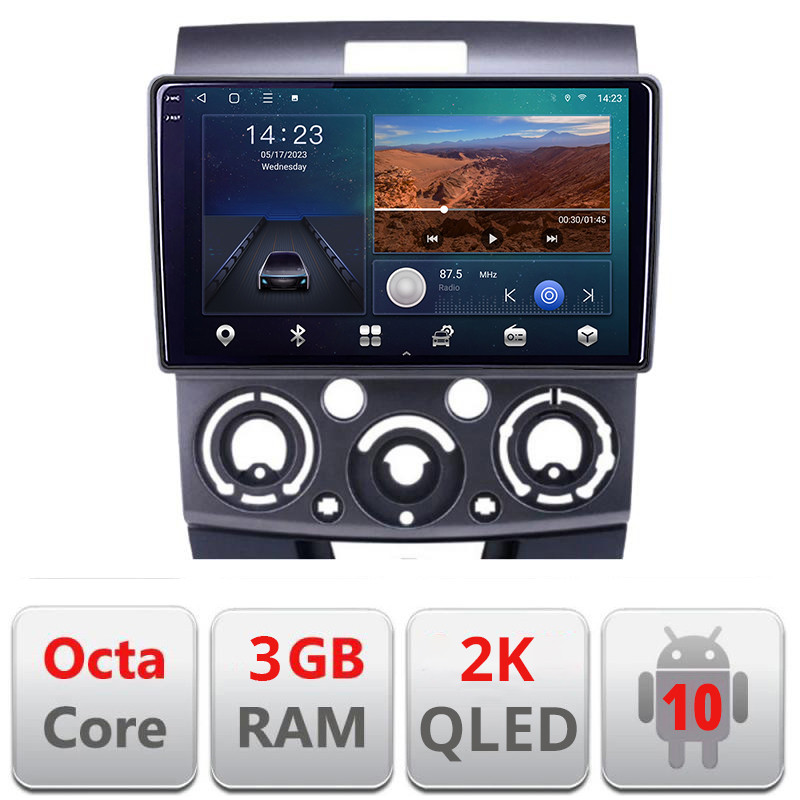 26284.jpg Navigatie dedicata Ford Ranger Mazda BT50 2007-2012 B-RANGER Android Ecran 2K QLED octa core 3+32 carplay android auto KIT-ranger+EDT-E309V3-2K - imagine 1