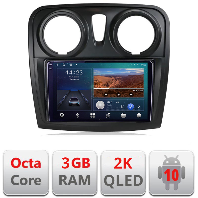 26552.jpg Navigatie dedicata Dacia Sandero Logan Lodgy 2012-2020 B-sandero Android Ecran 2K QLED octa core 3+32 carplay android auto kit-sandero+EDT-E309V3-2K - imagine 1