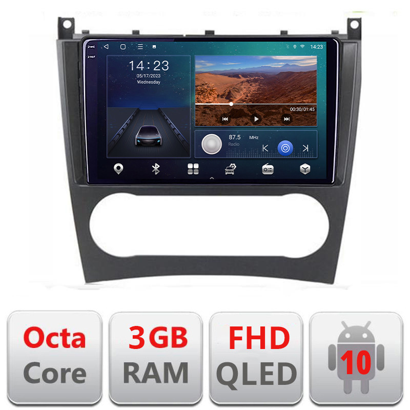 27014.jpg Navigatie dedicata Mercedes Clasa C W203 facelift B-093 Android Ecran QLED octa core 3+32 carplay android auto KIT-093+EDT-E309V3 - imagine 1
