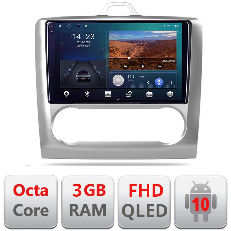 27062.jpg Navigatie dedicata Ford Focus 2 Automat B-140-automatic Android Ecran QLED octa core 3+32 carplay android auto KIT-140-AUTOMATIC+EDT-E309V3 - imagine 1