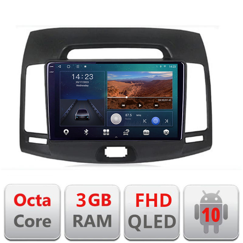 27092.jpg Navigatie dedicata Hyundai Elantra 2007-2011 B-2009 Android Ecran QLED octa core 3+32 carplay android auto KIT-2009+EDT-E309V3 - imagine 1