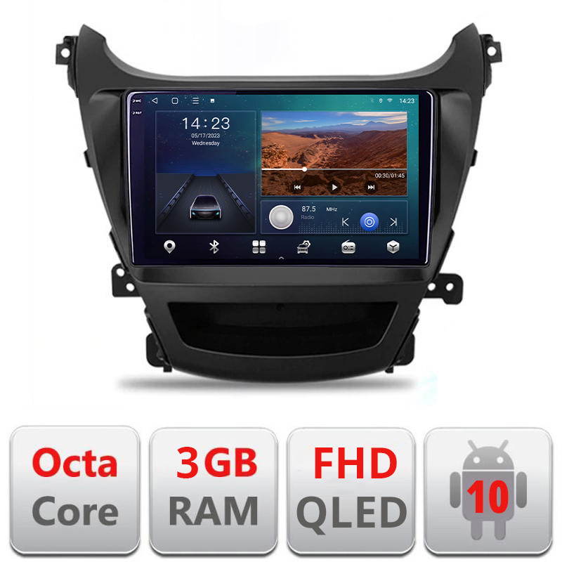 27174.jpg Navigatie dedicata Hyundai Elantra 2013-2015 B-359 Android Ecran QLED octa core 3+32 carplay android auto KIT-359+EDT-E309V3 - imagine 1