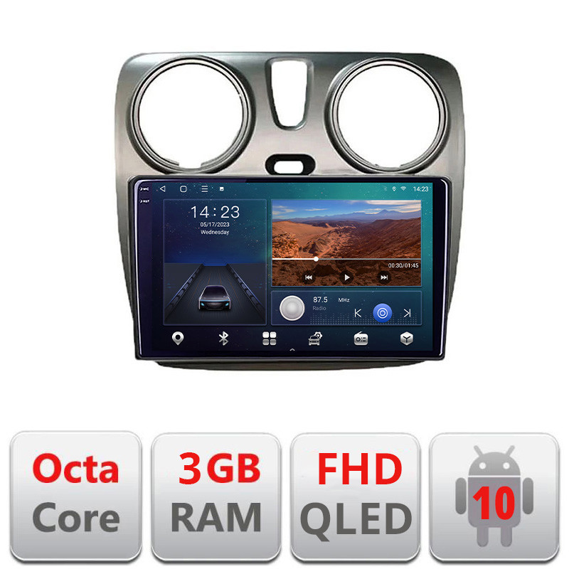 27383.jpg B-dokker Navigatie dedicata Dacia Dokker Android Ecran QLED octa core 3+32 carplay android auto kit-dokker+EDT-E309V3 - imagine 1