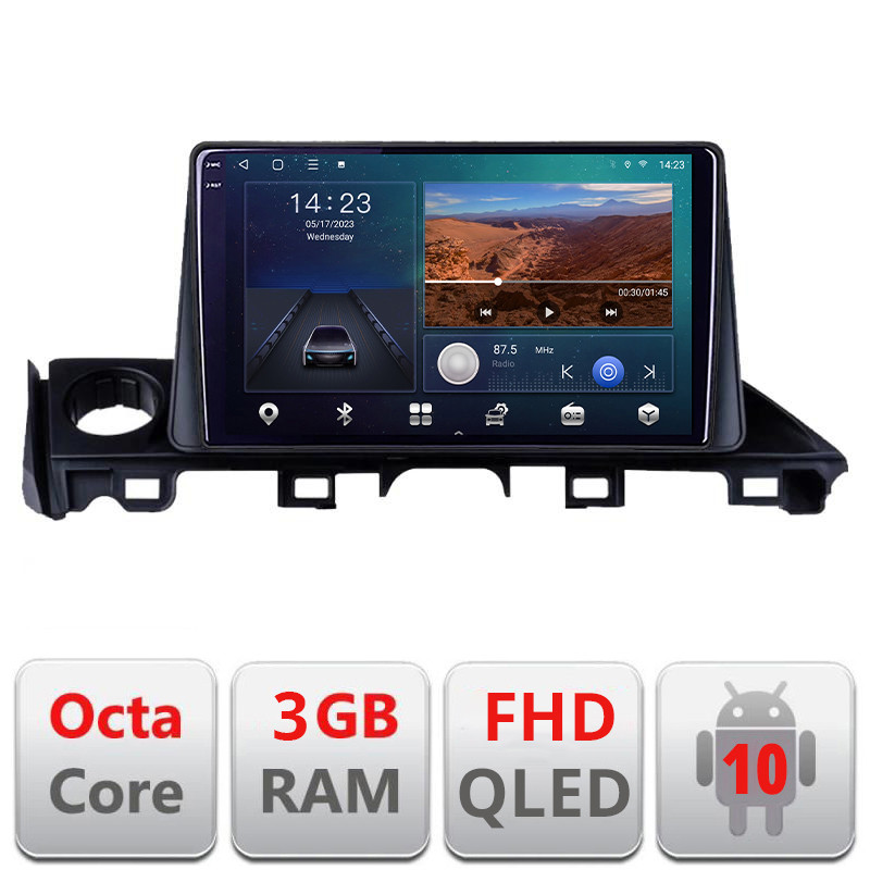 27525.jpg Navigatie dedicata Mazda 6 2018- B-MAZDA6-18 Android Ecran QLED octa core 3+32 carplay android auto KIT-mazda6-18+EDT-E309V3 - imagine 1