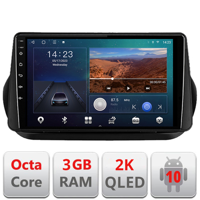 27768.jpg Navigatie dedicata Peugeot Bipper, Citroen Nemo, Fiat Qubo 2008-2017 Android ecran Qled 2K Octa Core 3+32 carplay android auto Kit-bipper+EDT-E310v3-2K - imagine 1