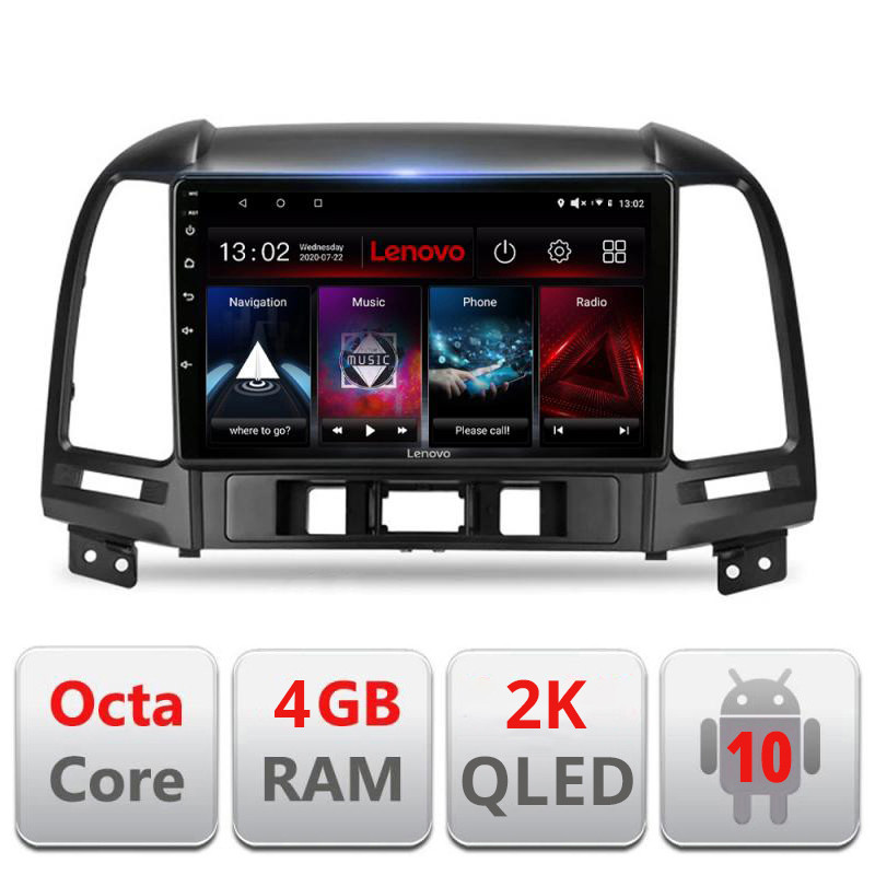 28042.jpg Navigatie dedicata Lenovo Hyundai Santa Fe 2006-2012 L-008, Octacore, 4Gb RAM, 64Gb Hdd, 4G, QLED 2K, DSP, Carplay, Bluetooth - imagine 1