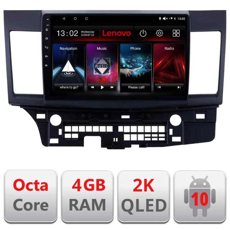 28060.jpg Navigatie dedicata Lenovo Mitsubishi Lancer L-037, Octacore, 4Gb RAM, 64Gb Hdd, 4G, QLED 2K, DSP, Carplay, Bluetooth - imagine 1