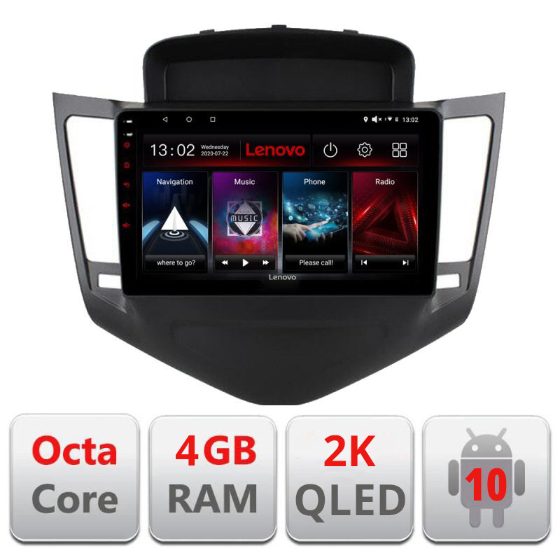 28070.jpg Navigatie dedicata Lenovo Chevrolet Cruze 2009- L-045, Octacore, 4Gb RAM, 64Gb Hdd, 4G, QLED 2K, DSP, Carplay, Bluetooth - imagine 1