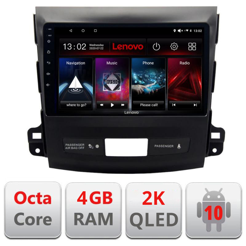 28080.jpg Navigatie dedicata Lenovo Mitsubishi Outlander 2010 L-056, Octacore, 4Gb RAM, 64Gb Hdd, 4G, QLED 2K, DSP, Carplay, Bluetooth - imagine 1