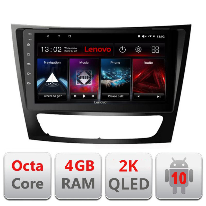 28100.jpg Navigatie dedicata Lenovo Mercedes W211 W219 L-090, Octacore, 4Gb RAM, 64Gb Hdd, 4G, QLED 2K, DSP, Carplay, Bluetooth - imagine 1