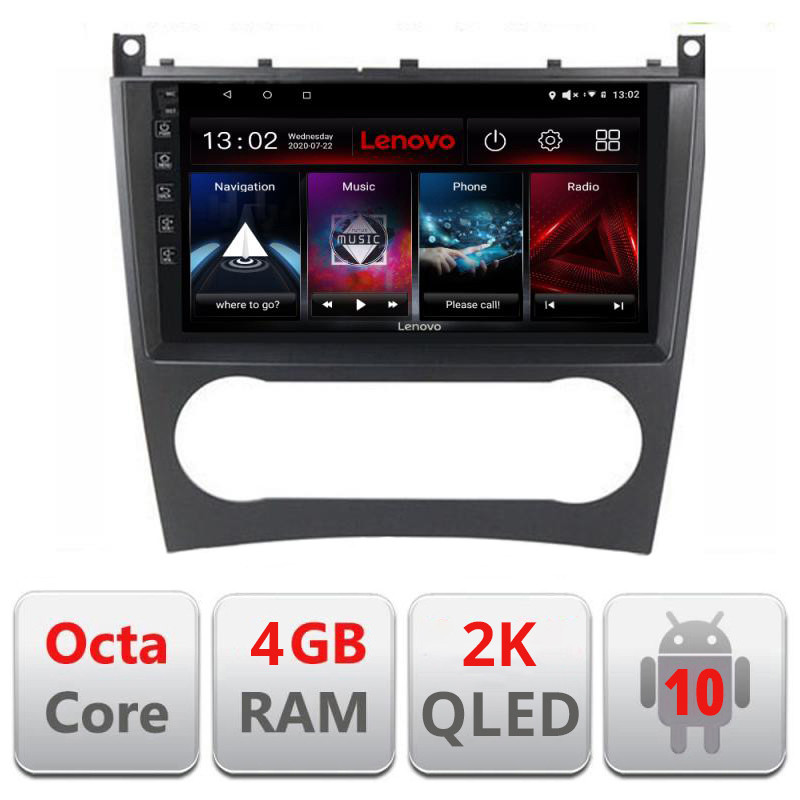 28106.jpg Navigatie dedicata Lenovo Mercedes C Class W203 facelift L-093 , Octacore, 4Gb RAM, 64Gb Hdd, 4G, QLED 2K, DSP, Carplay, Bluetooth - imagine 1
