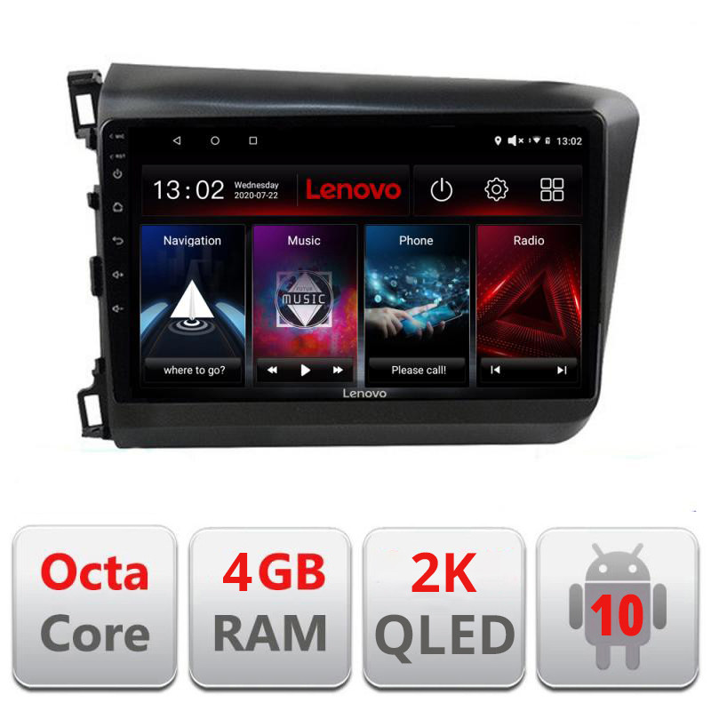 28150.jpg Navigatie dedicata Lenovo Honda Civic 2012-2015 L-132, Octacore, 4Gb RAM, 64Gb Hdd, 4G, QLED 2K, DSP, Carplay, Bluetooth - imagine 1