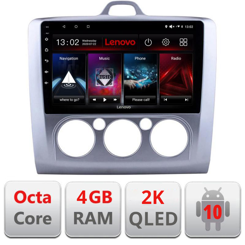 28156.jpg Navigatie dedicata Lenovo Ford Focus 2 Manual L-140-manual, Octacore, 4Gb RAM, 64Gb Hdd, 4G, QLED 2K, DSP, Carplay, Bluetooth - imagine 1