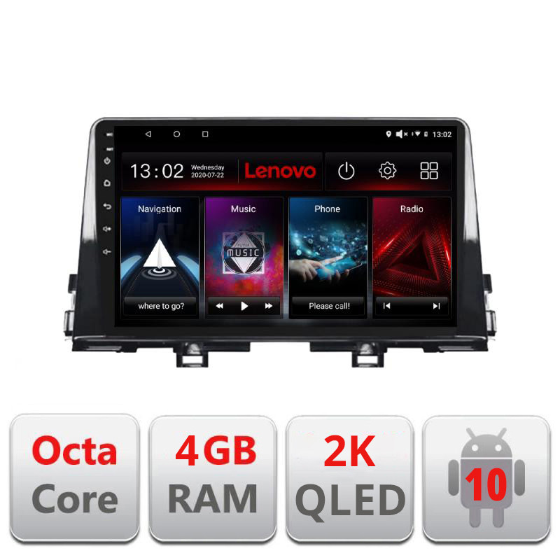 28208.jpg Navigatie dedicata Lenovo Kia Picanto 2016- L-2217, Octacore, 4Gb RAM, 64Gb Hdd, 4G, QLED 2K, DSP, Carplay, Bluetooth - imagine 1