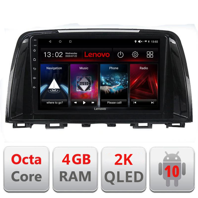 28210.jpg Navigatie dedicata Lenovo Mazda 6 2013-2017 L-223, Octacore, 4Gb RAM, 64Gb Hdd, 4G, QLED 2K, DSP, Carplay, Bluetooth - imagine 1