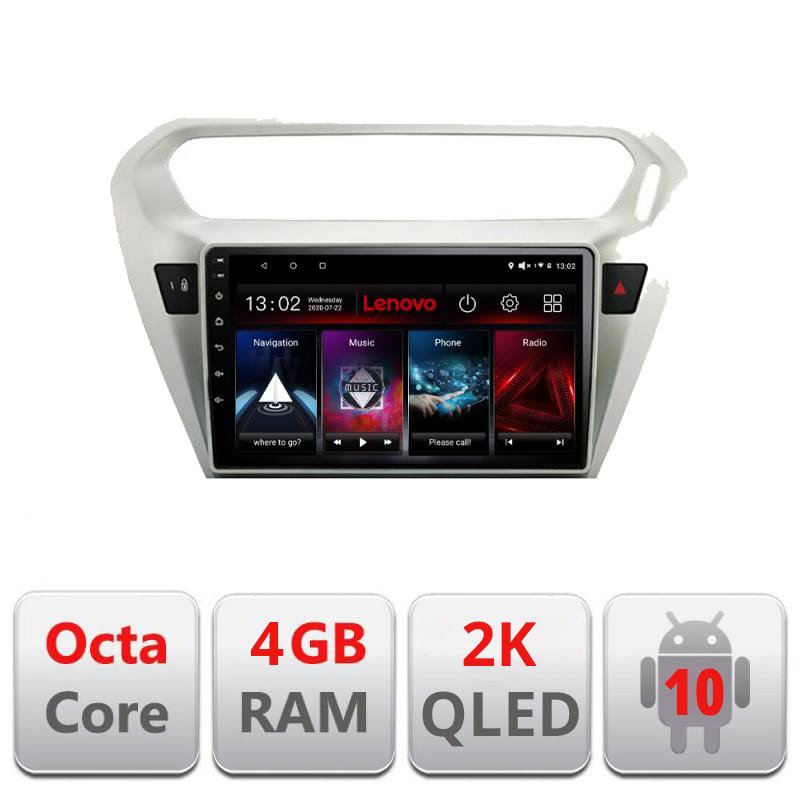 28242.jpg Navigatie dedicata Lenovo Peugeot 301 Citroen C-Elisee L-301, Octacore, 4Gb RAM, 64Gb Hdd, 4G, QLED 2K, DSP, Carplay, Bluetooth - imagine 1
