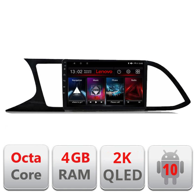 28244.jpg Navigatie dedicata Lenovo Seat Leon MIB L-306, Octacore, 4Gb RAM, 64Gb Hdd, 4G, QLED 2K, DSP, Carplay, Bluetooth - imagine 1
