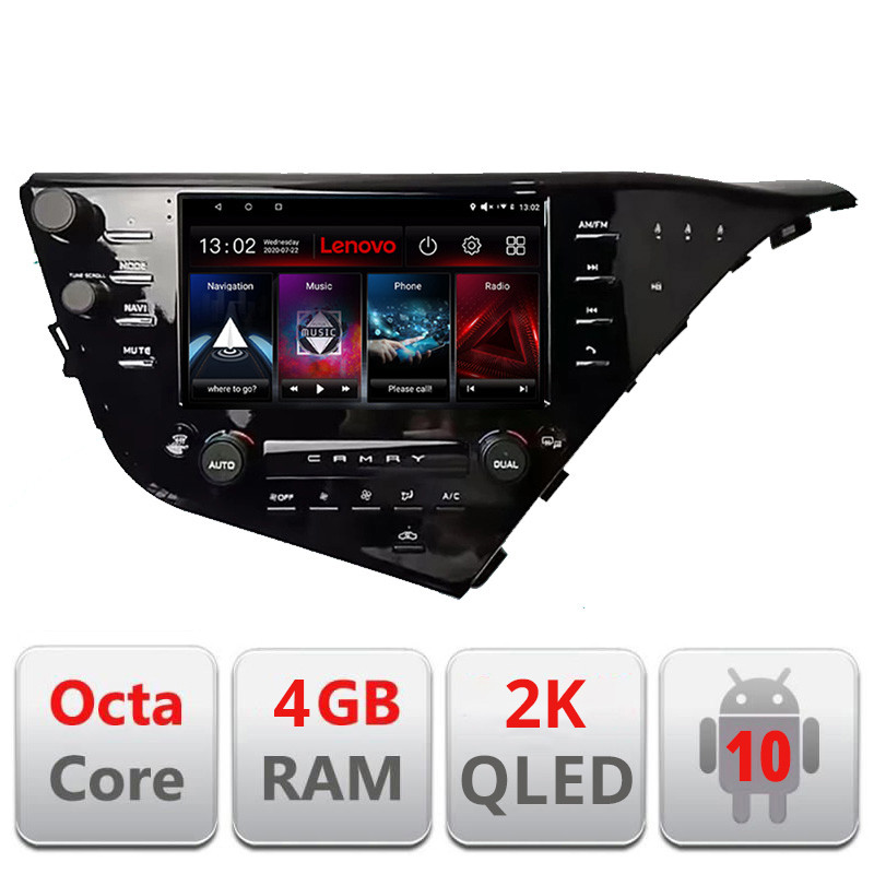 28611.jpg Navigatie dedicata Lenovo Toyota Camry 2017-2021 V2, Octacore, 4Gb RAM, 64Gb Hdd, 4G, QLED 2K, DSP, Carplay, Bluetooth - imagine 1