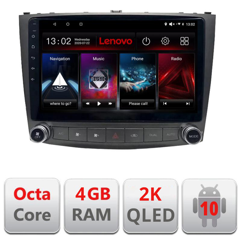 28773.jpg Navigatie dedicata Lenovo Lexus IS 2005-2011 L- IS, Octacore, 4Gb RAM, 64Gb Hdd, 4G, QLED 2K, DSP, Carplay, Bluetooth - imagine 1