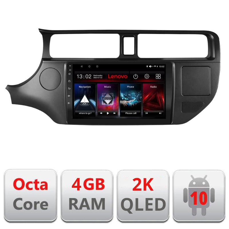 28899.jpg Navigatie dedicata Lenovo Kia Rio 2011-2014 L-rio-11, Octacore, 4Gb RAM, 64Gb Hdd, 4G, QLED 2K, DSP, Carplay, Bluetooth - imagine 1