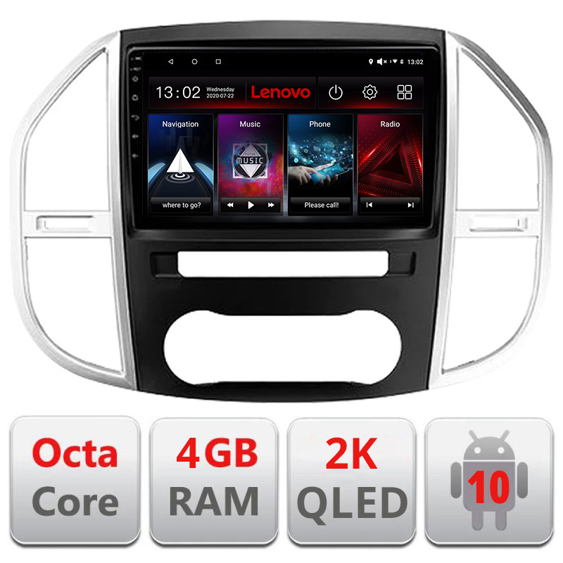 29021.jpg Navigatie dedicata Lenovo Mercedes Vito w447 2016-, Octacore, 4Gb RAM, 64Gb Hdd, 4G, QLED 2K, DSP, Carplay, Bluetooth - imagine 1