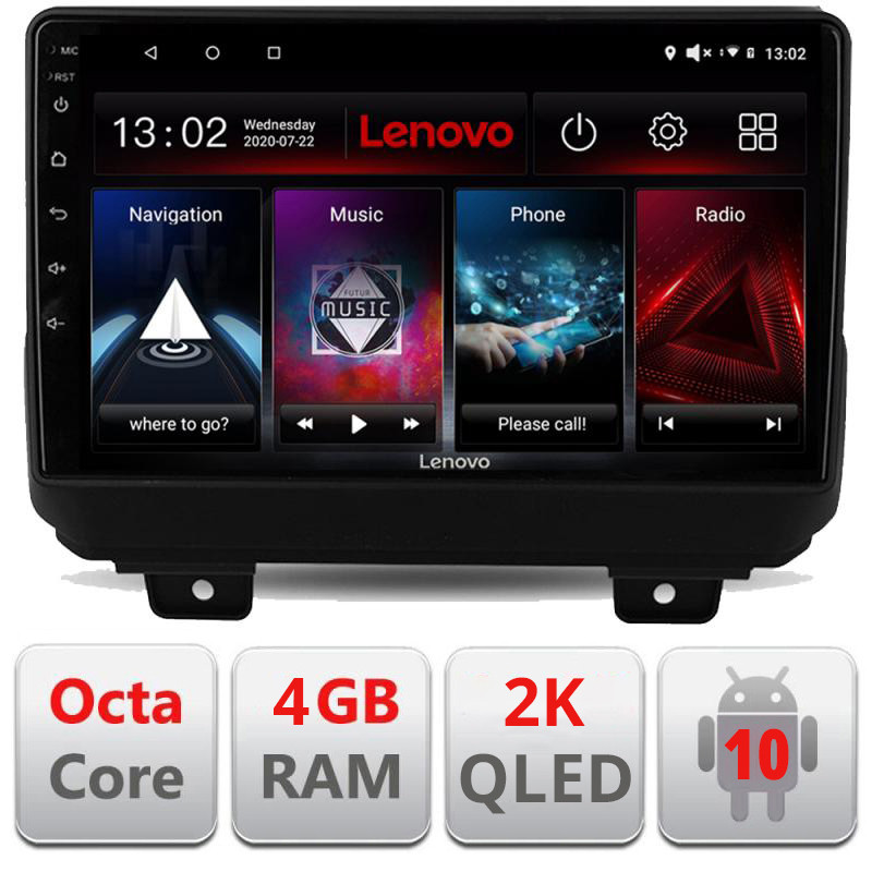 29025.jpg Navigatie dedicata Lenovo Jeep Wrangler 2018- L-WRANGLER, Octacore, 4Gb RAM, 64Gb Hdd, 4G, QLED 2K, DSP, Carplay, Bluetooth - imagine 1