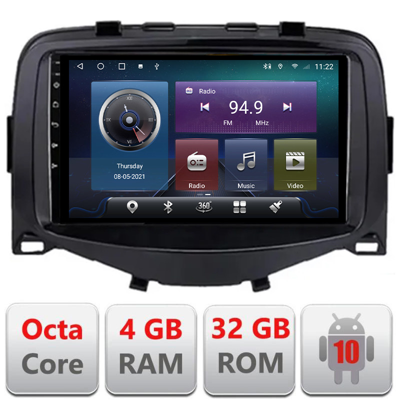 29059.jpg Navigatie Dedicata Toyota Aygo Peugeot 108 Citroen C1 2016 - 2020 Ecran 7" 4+32GB 8Core Android radio gps Internet wifi 4G Carplay EDT-E407 - imagine 1