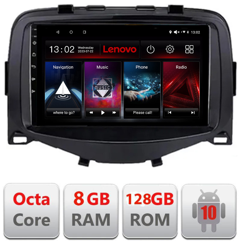 29061.jpg Navigatie Dedicata Toyota Aygo Peugeot 108 Citroen C1 2016-2020 2din Lenovo ecran de 7" Octa Core Android Radio Bluetooth Internet GPS WIFI 8+128GB EDT-E500 - imagine 1