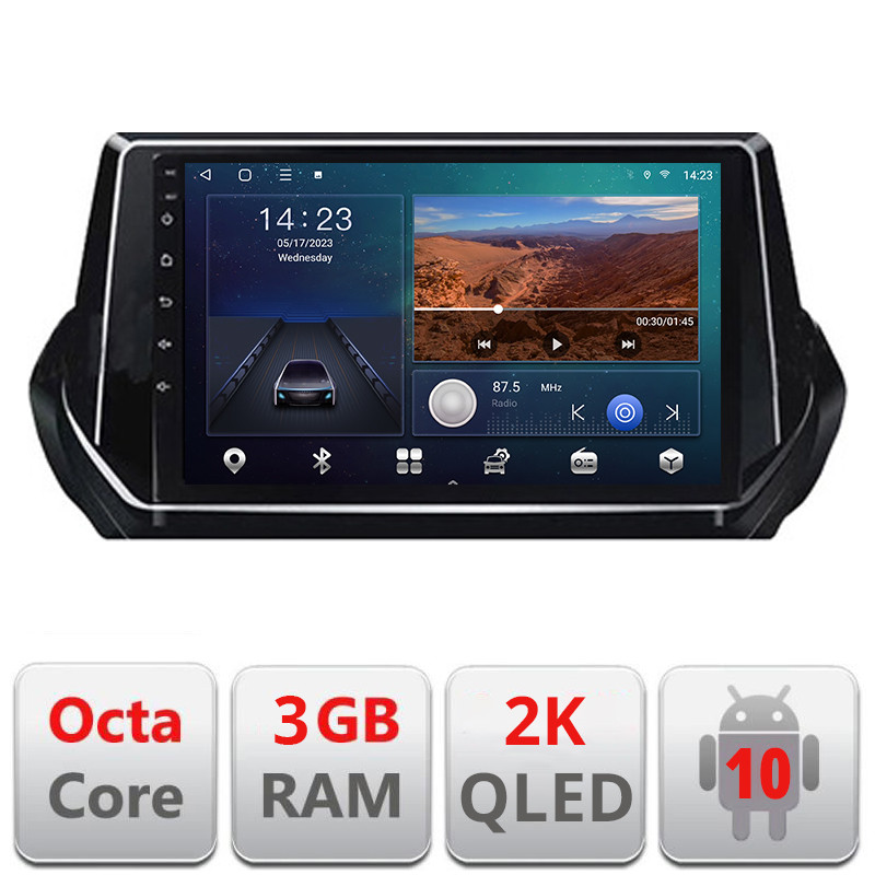 29067.jpg Navigatie dedicata Peugeot 2008 2020- Android ecran Qled 2K Octa Core 3+32 carplay android auto Kit-209-2020+EDT-E309v3-2K - imagine 1