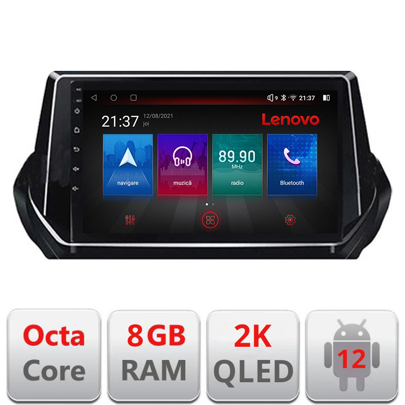 29077.jpg Navigatie dedicata Lenovo Peugeot 2008 2020- Octacore, 8 Gb RAM, 128 Gb Hdd, 4G, Qled 2K, DSP, Carplay AA, 360, Bluetooth - imagine 1
