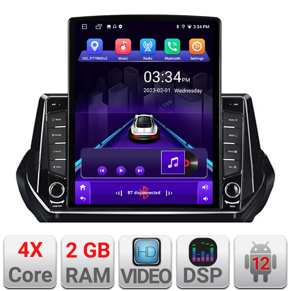 29087.jpg Navigatie dedicata Peugeot 2008 2020- Android radio gps internet quad core 2+32 ecran vertical 9.7" Kit-209-2020+EDT-E708 - imagine 1