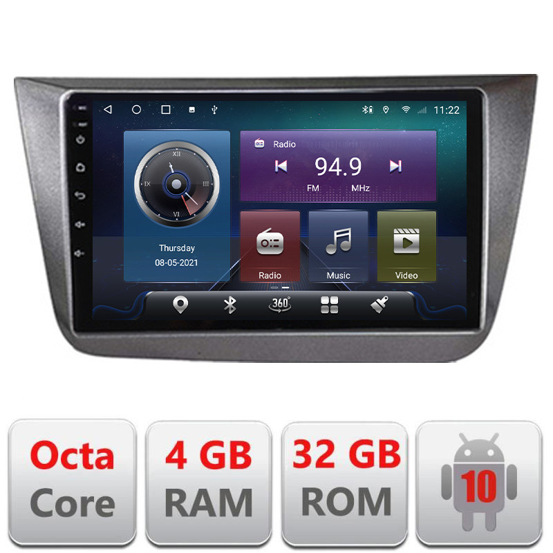 29525.jpg Navigatie dedicata Seat Altea 2005-2014 Android radio gps internet Octa core 4+32 Kit-altea+EDT-E409 - imagine 1
