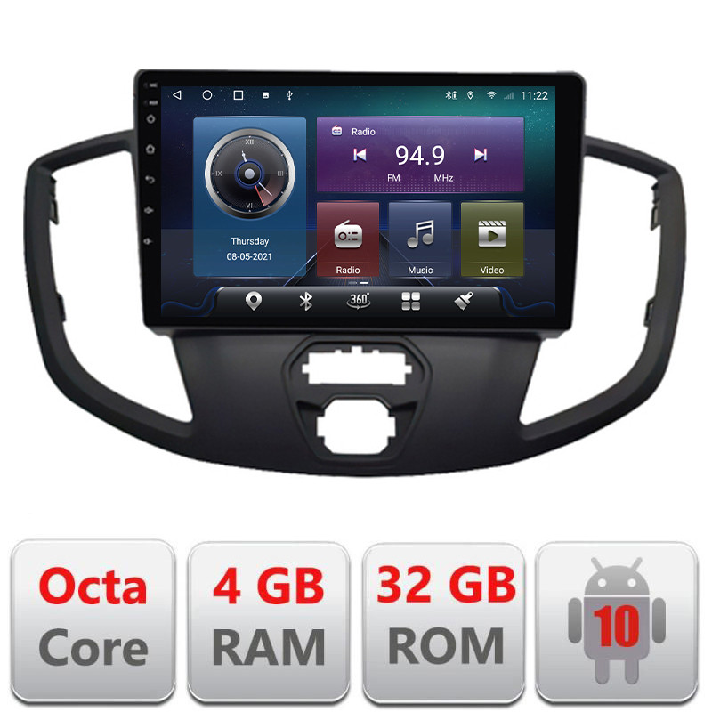 29665.jpg Navigatie dedicata Ford Transit V363 2015-2021 Android radio gps internet Octa core 4+32 Kit-custom+EDT-E409 - imagine 1