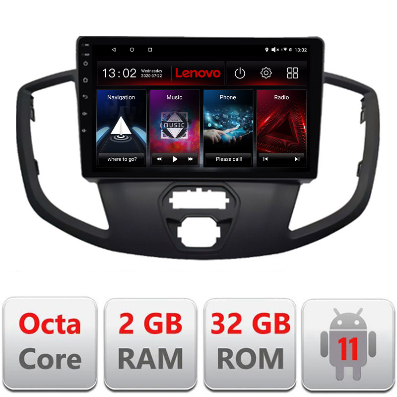 29669.jpg Navigatie dedicata Ford Transit V363 2015-2021 Android radio gps internet Lenovo Octa Core 2+32 Kit-custom+EDT-E509-lite - imagine 1